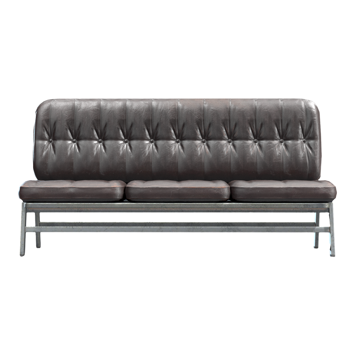 Italian modern hospital waiting room pull button black leather sofa