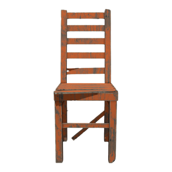 East European-style shabby wood art chair