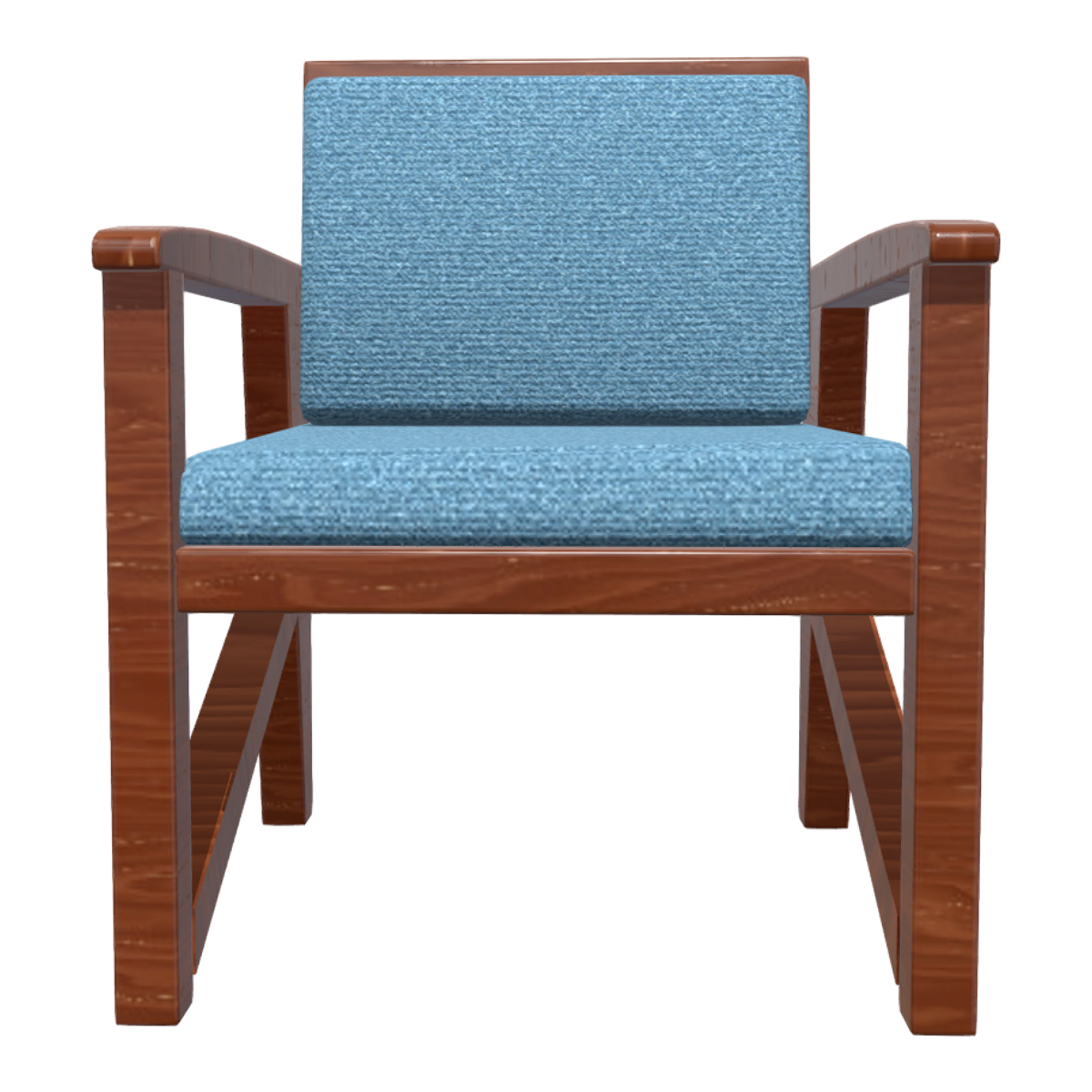 Chinese-style Retro Walnut Cotton Cushion Backrest Chair