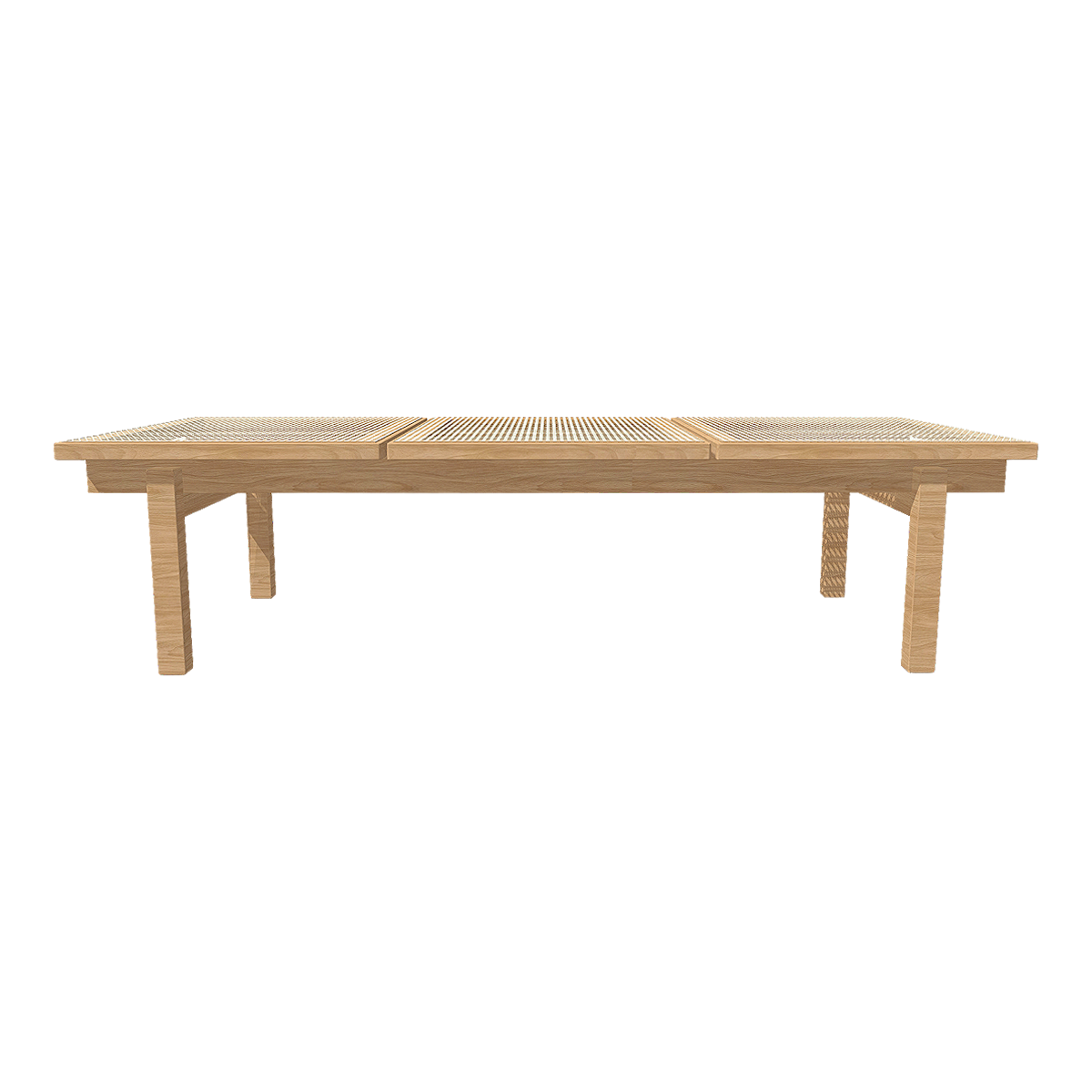 Indian Chandigarh Solid Wood Rattan Bench