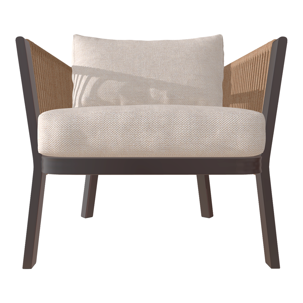 Asian modern style cotton velvet backrest armchair