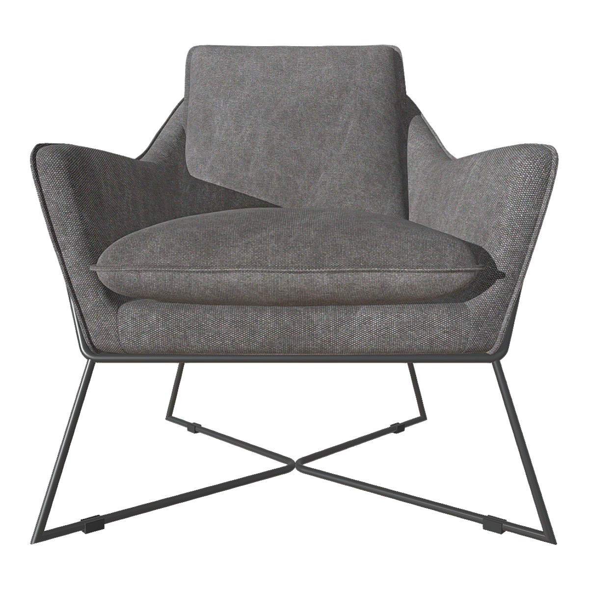 Italian modern style gray cotton velvet fabric leisure office armchair