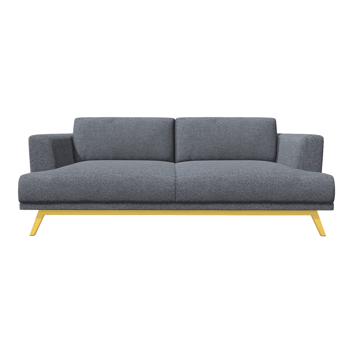 French modern slate gray velvet fabric double seat sofa