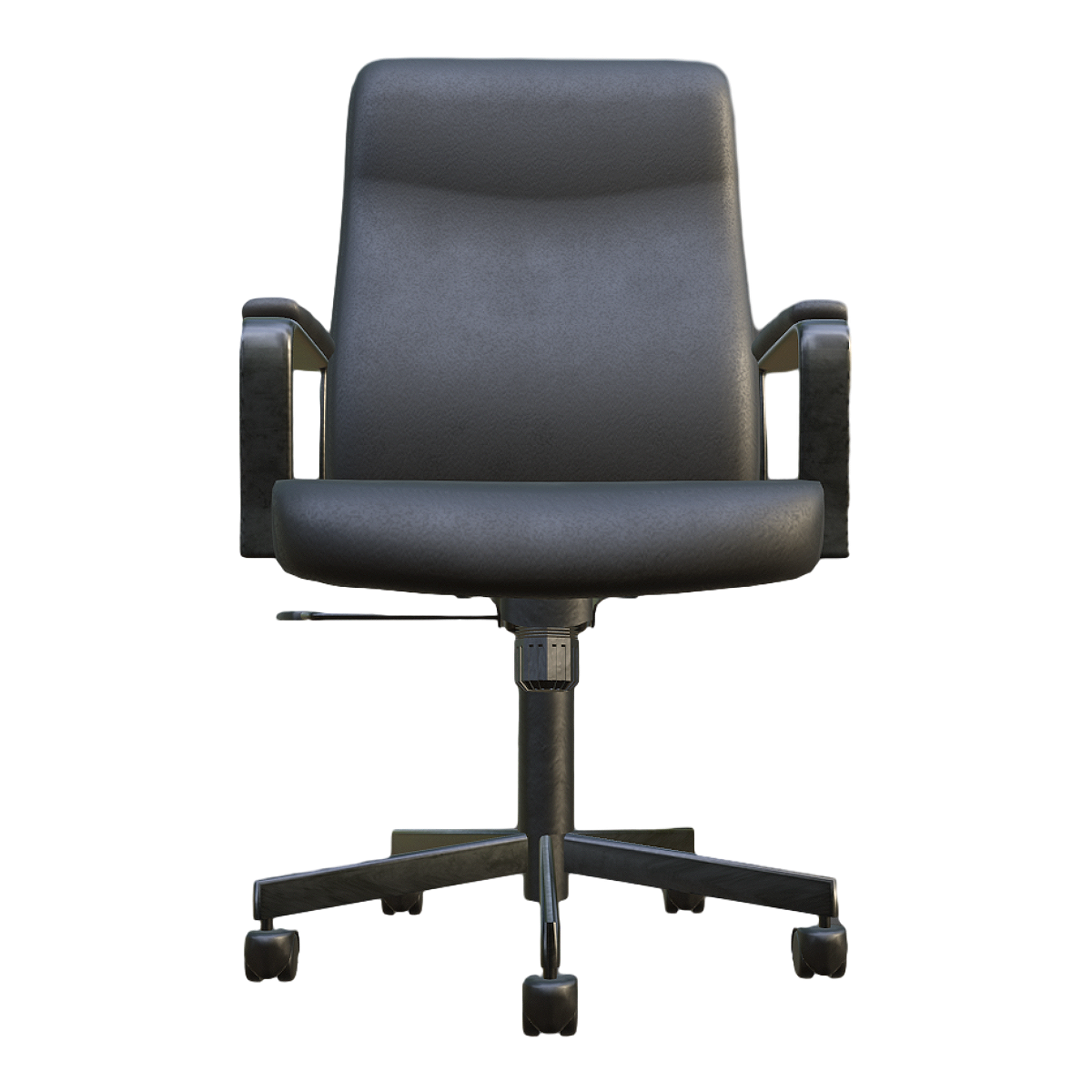 Modern Classic Black Leather Rotating Office Armchair