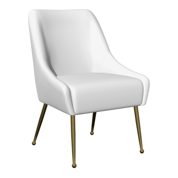 French Modern White Leather Casual Backrest Chair