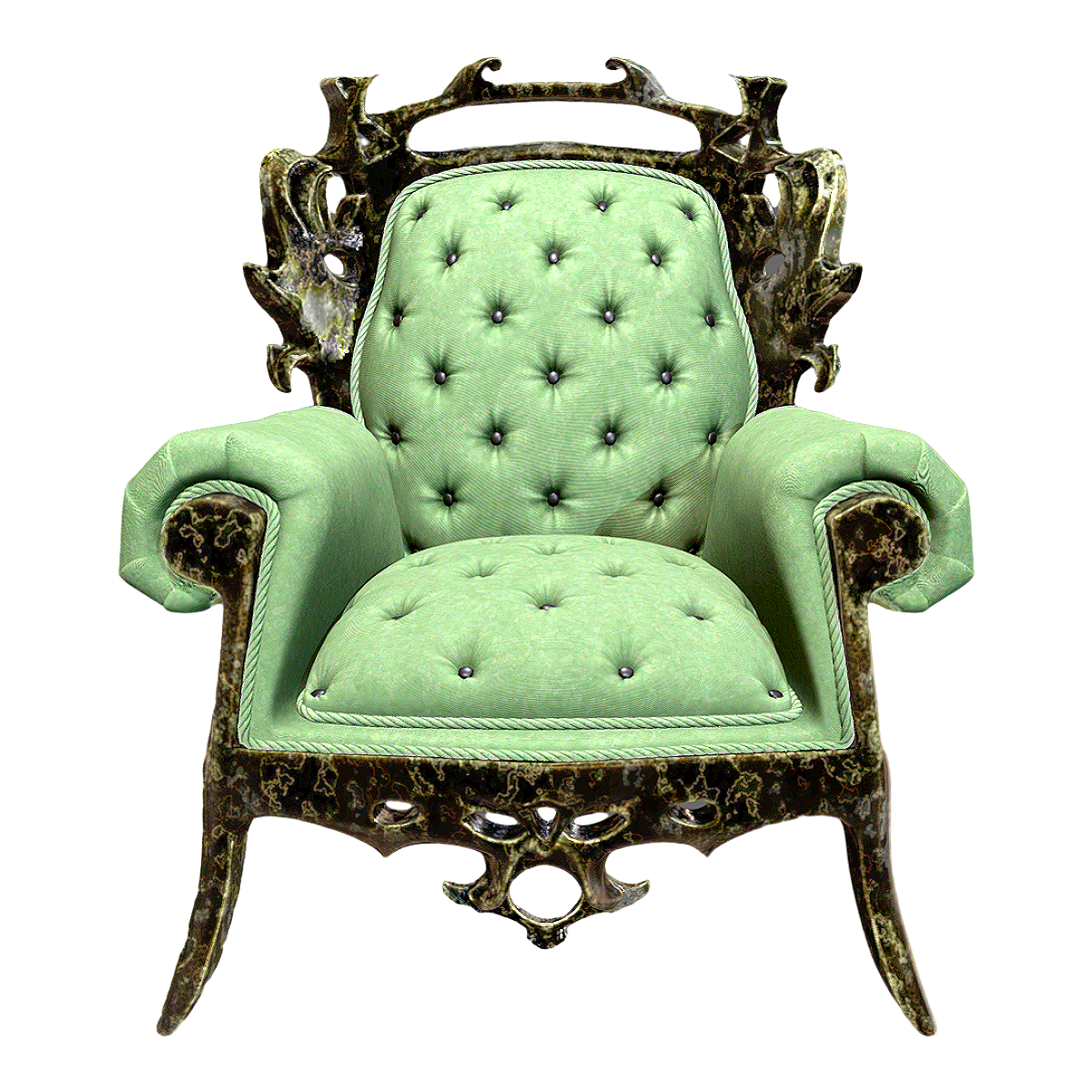 British-style Victorian-style antique pull-button velvet fabric armchair
