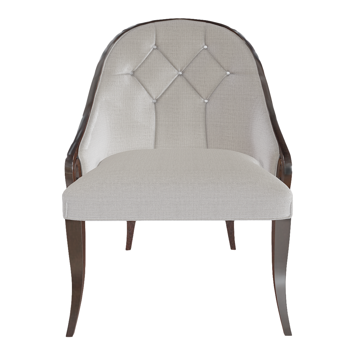British-style Retro Buckle-style White Fabric Backrest Chair