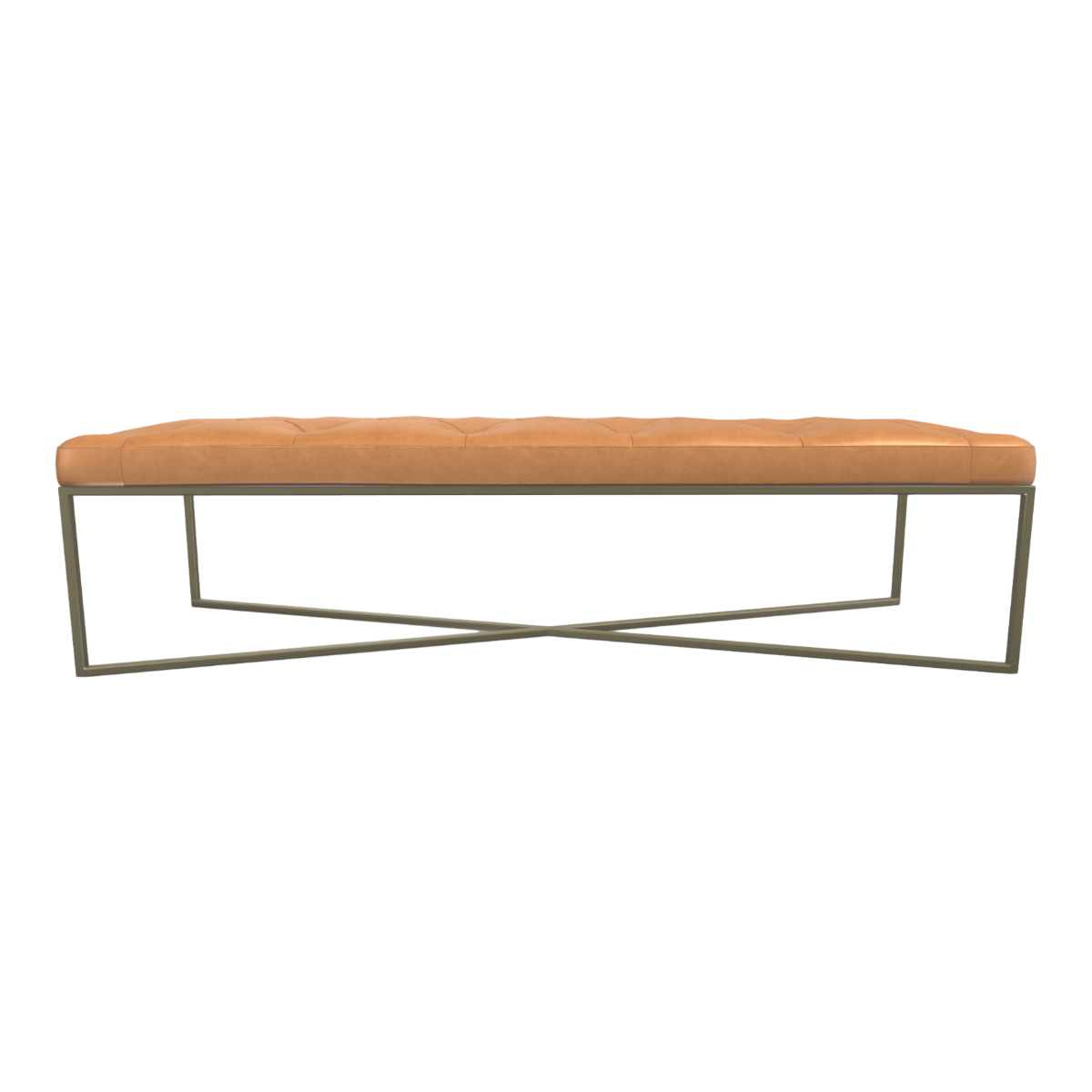 Italian Modern Soft Buckle Leather Bench