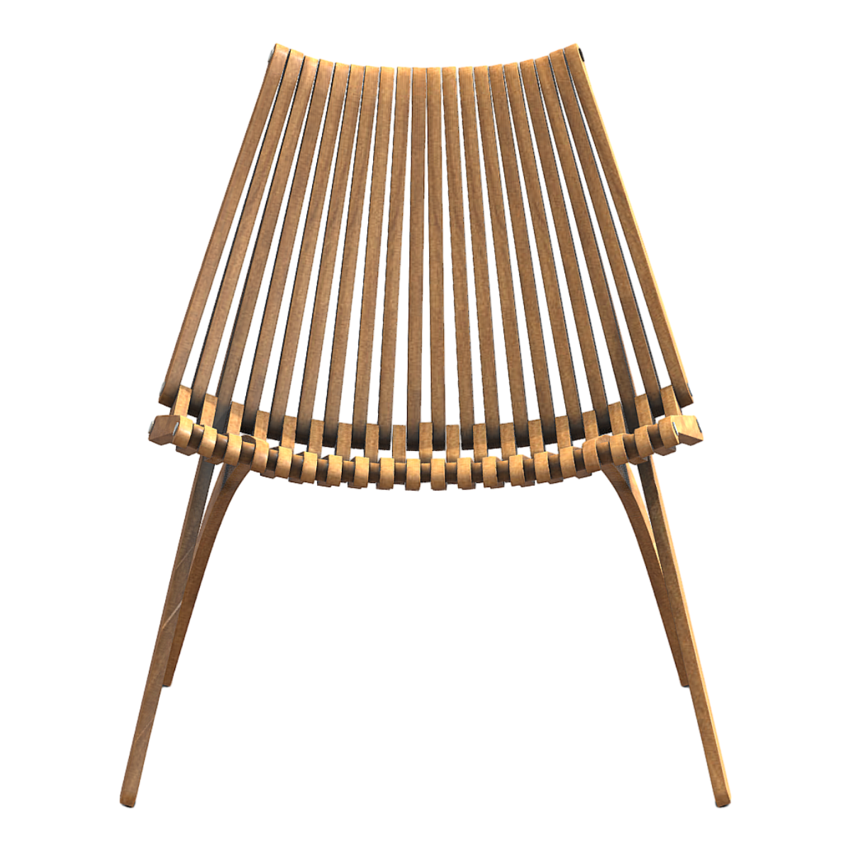 East Asian Style Modern Style Pine Wooden Blique Recreation Chair