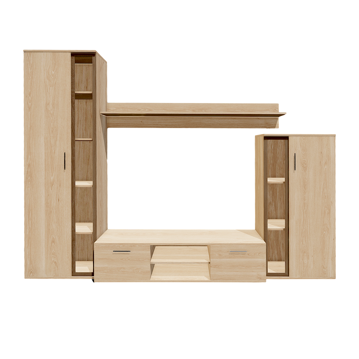 Nordic modern style living room oak combination kit integrated multi-function cabinet