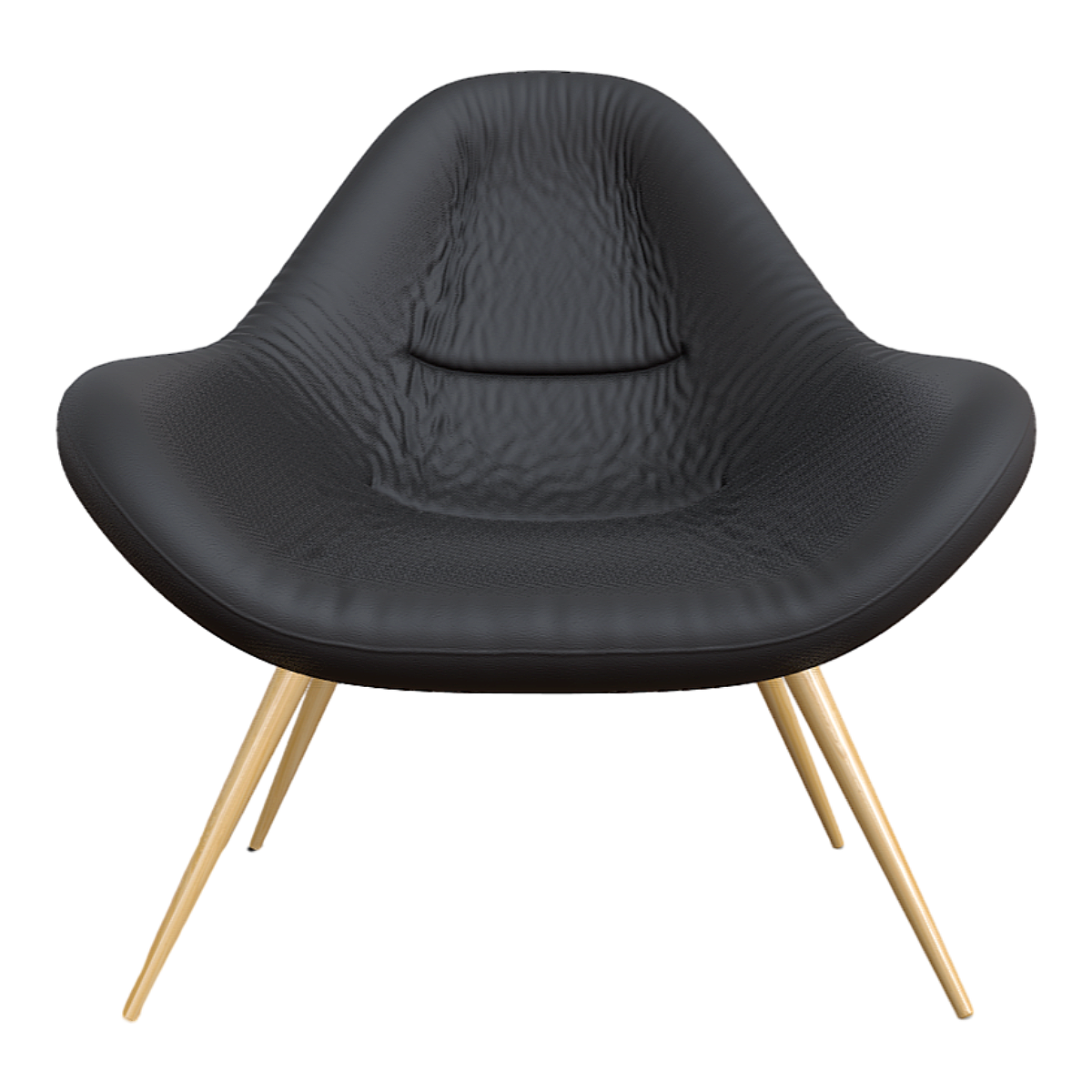 French modern style curve design coal jade black leather armrest bevel chair