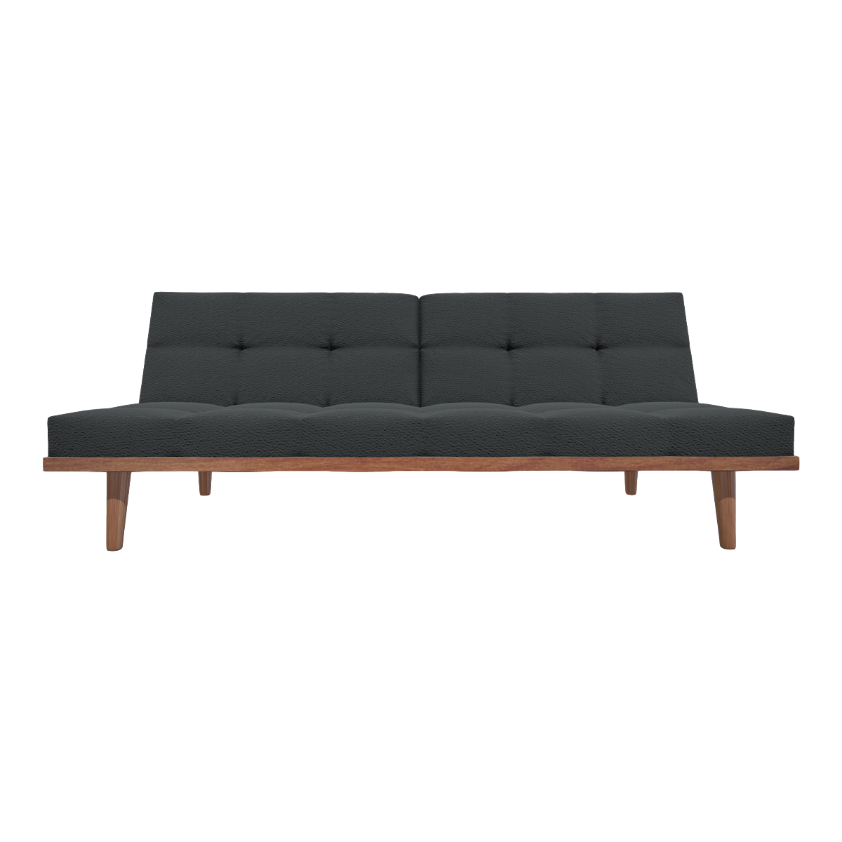 American Style Pastoral Style Simple Black Leather Double Seat Sofa