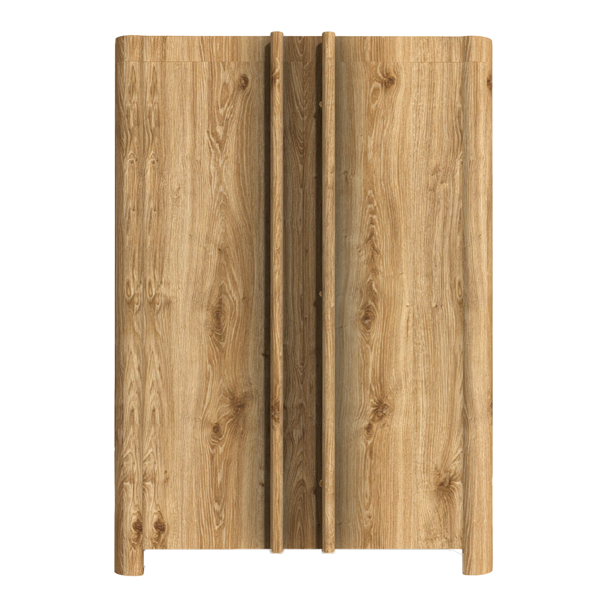 Italian Pastoral Oak Double Door Vertical Wardrobe