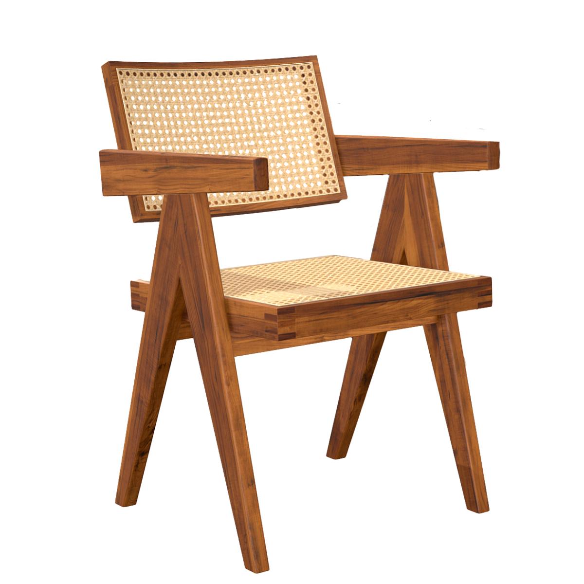 East Asian Style Modern Style Walnut Hollow Backrest Oblique Chair