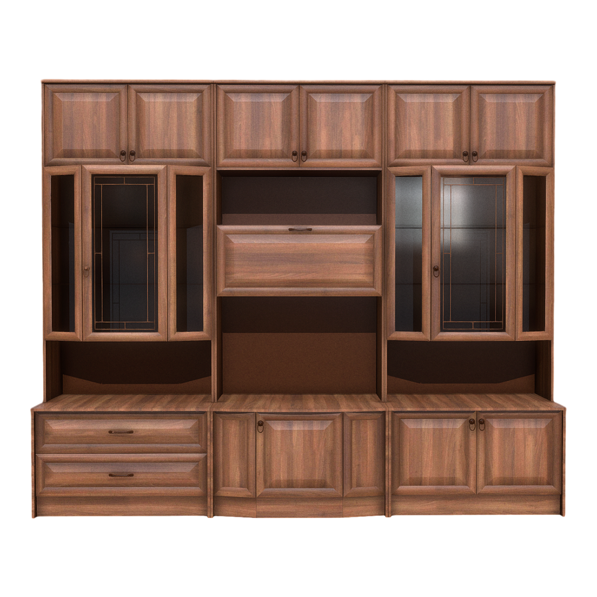 British Style Modern Style Elm Wood Large Multi-function Floor Cabinet