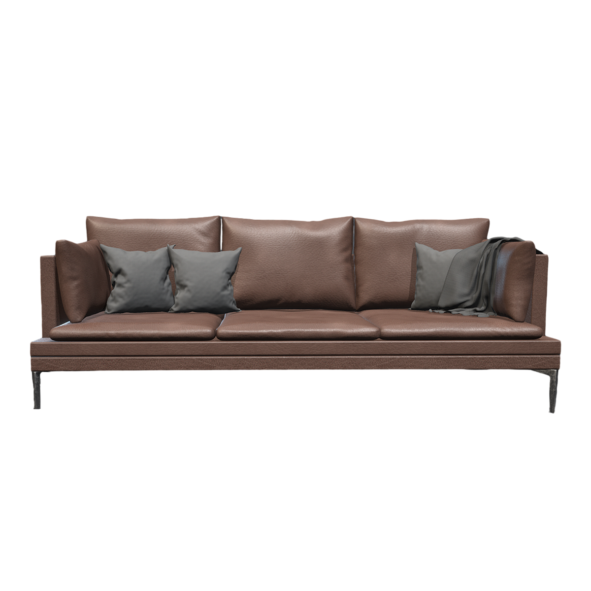 American-style modern living room leather three-seat sofa
