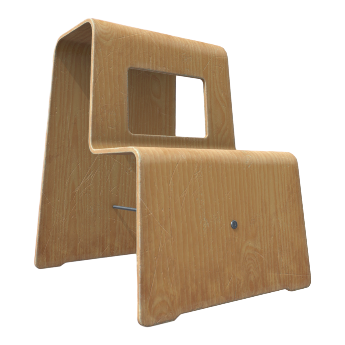 Nordic creative design oak curve low chair