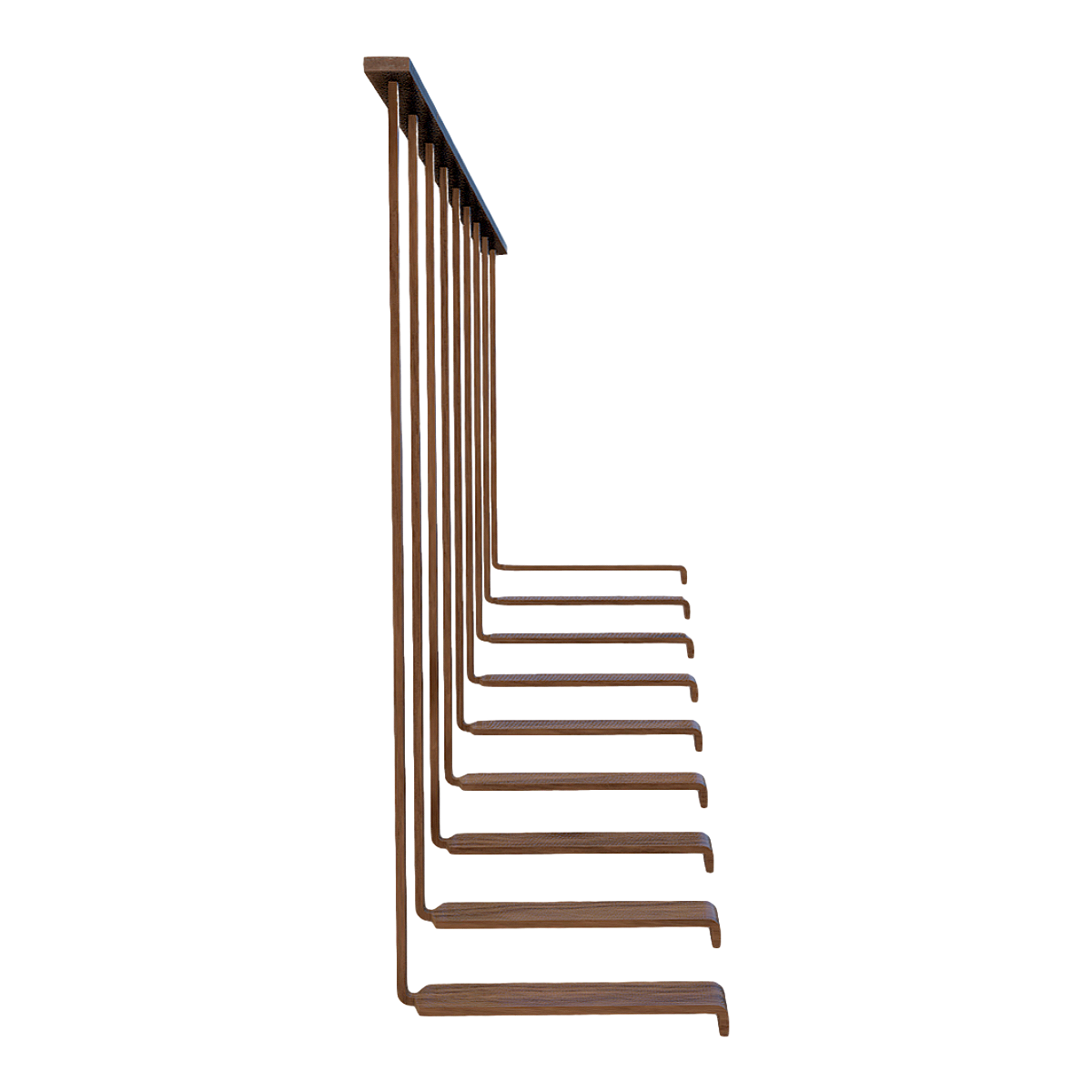 French Creative Design Walnut Hanging Stairs