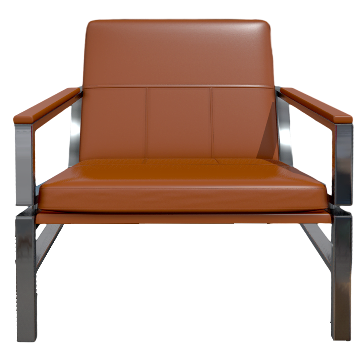 American Style Modern Red Leather Bangle Casual Armchair