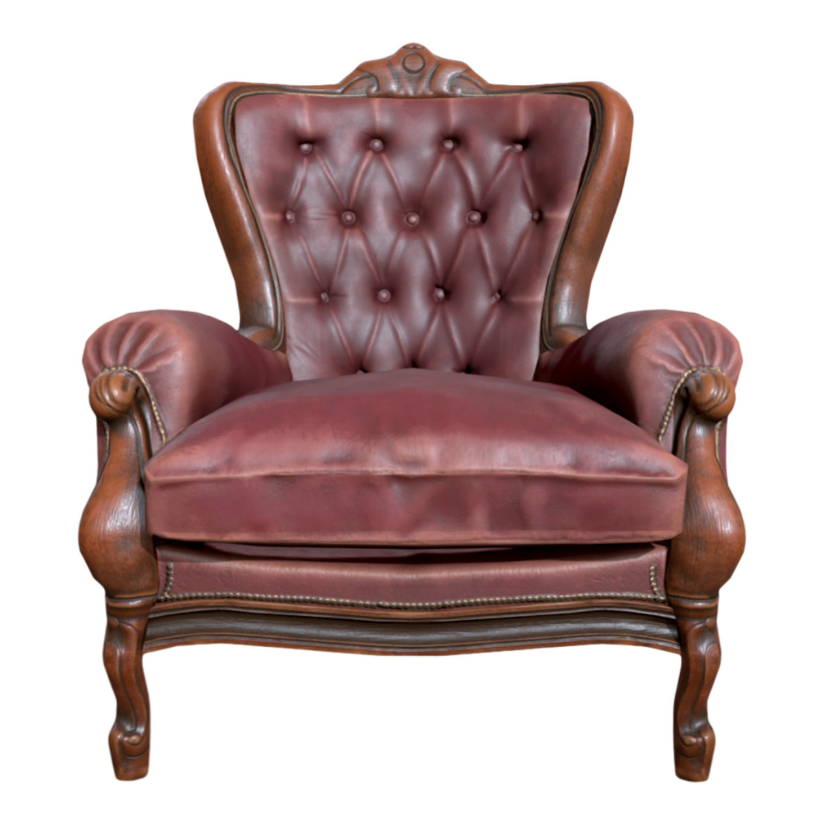 British-style Old Victorian-style Leather Pull-button Armchair