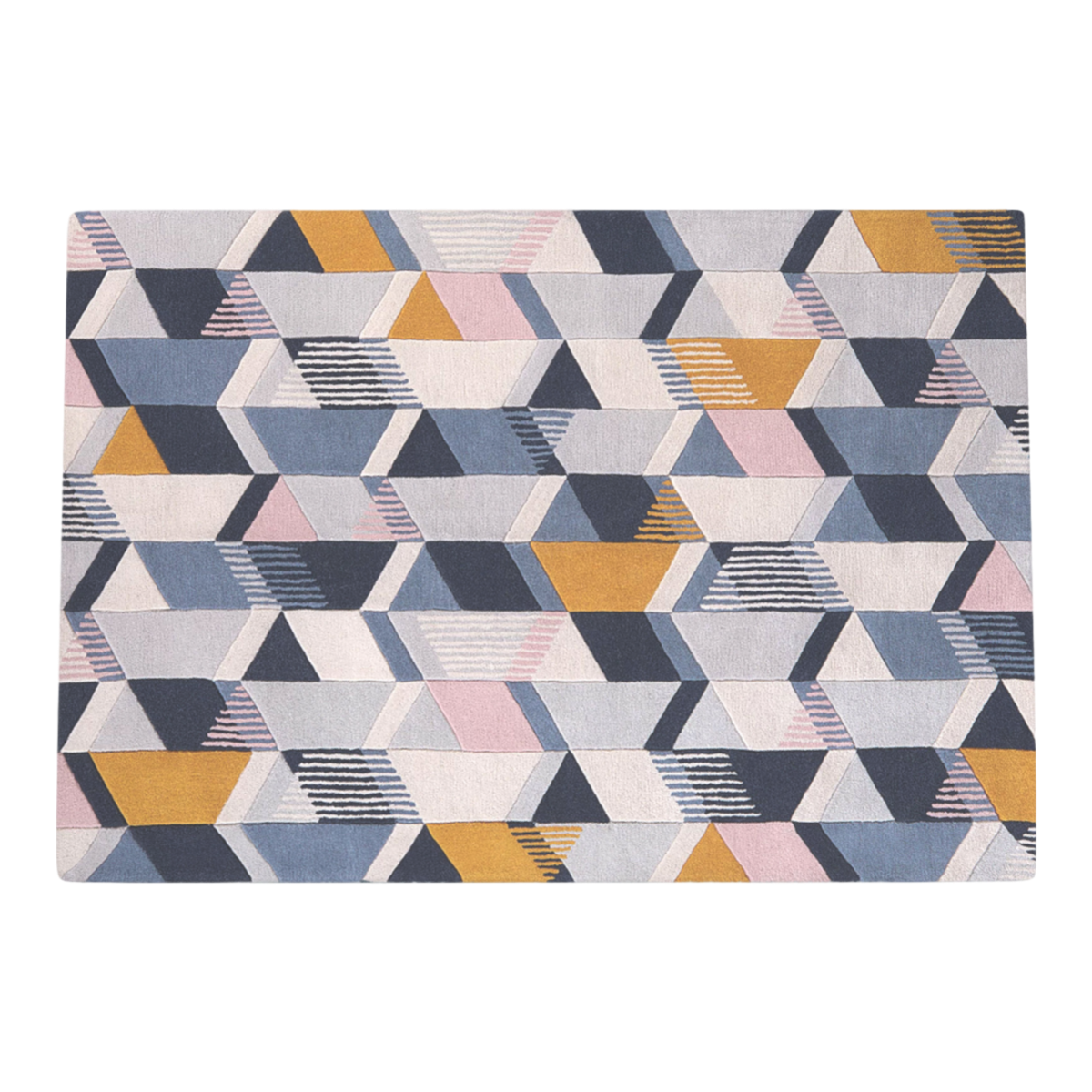 East European Style Modern Large Geometric Handmade Tufted Wool Carpet