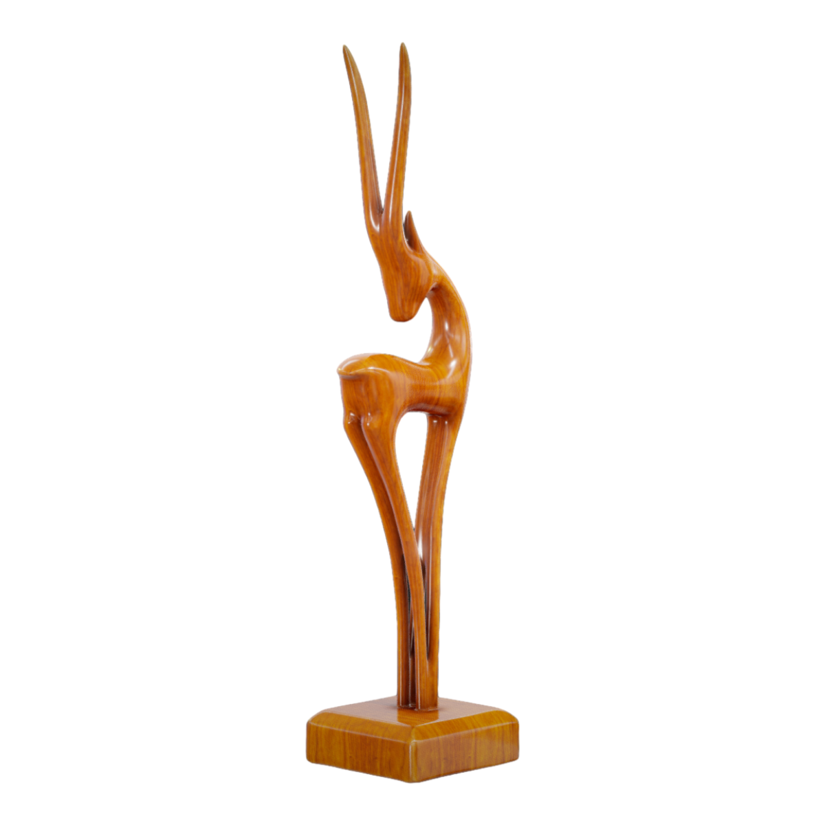 Italian Art Deco Walnut Art Deer Statue