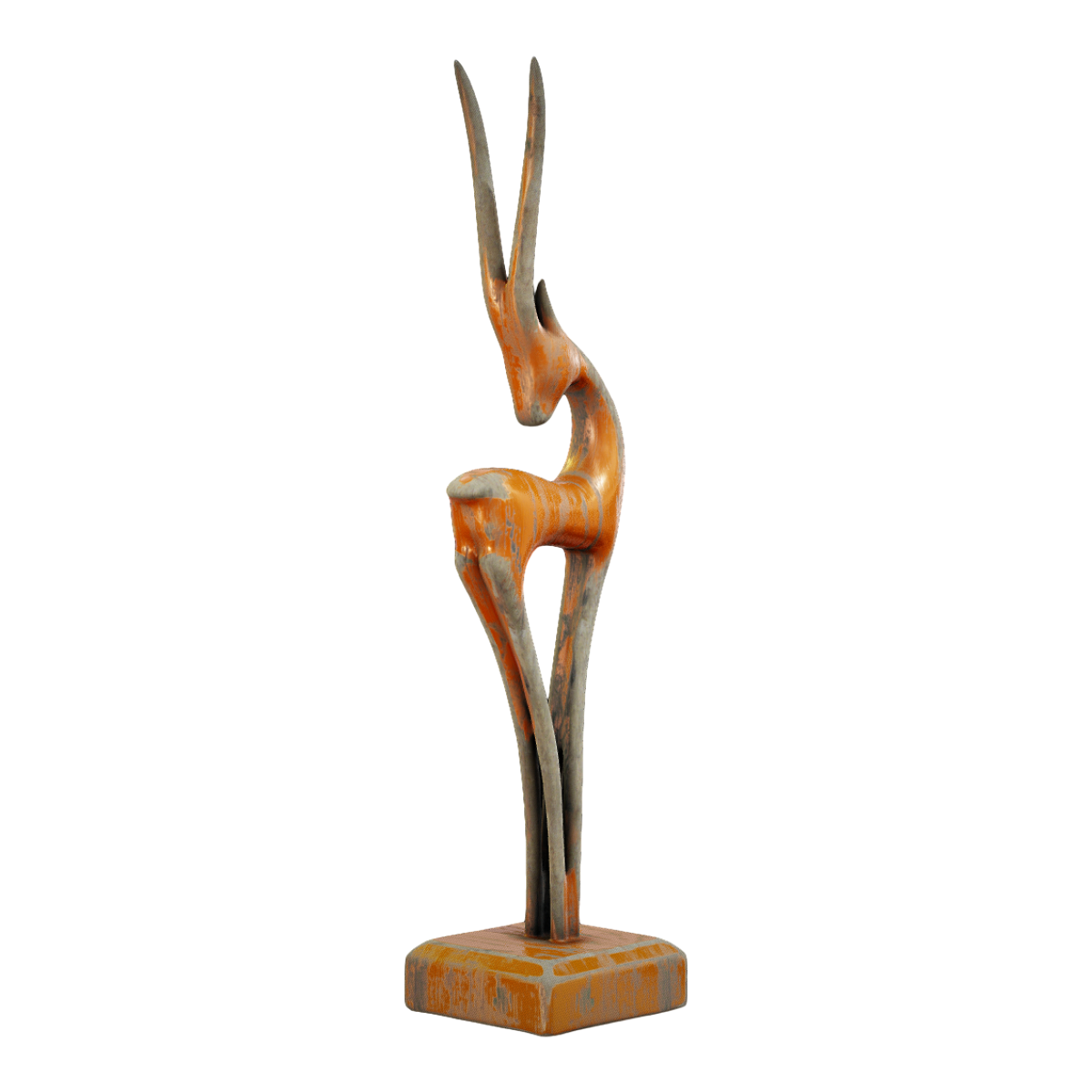 Italian Art Deco Bronze Art Deer Statue