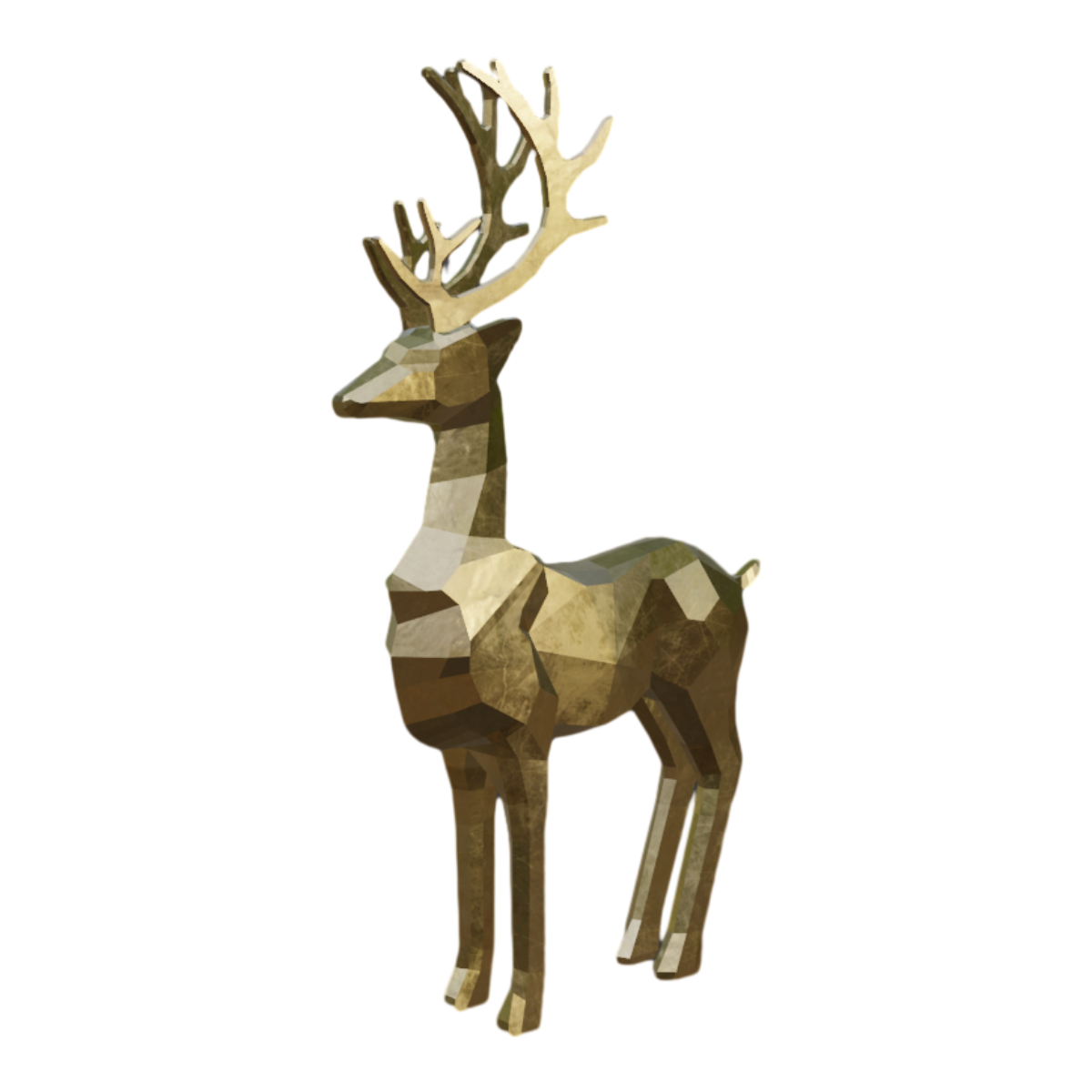 Italian abstract interior decoration stag bronze statue