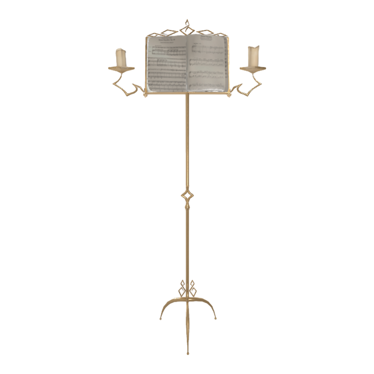British Middle World Style Bronze Candle Music Rack