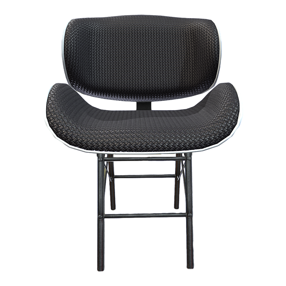 Italian Modern Black Leather Steel Frame Office Leisure Chair