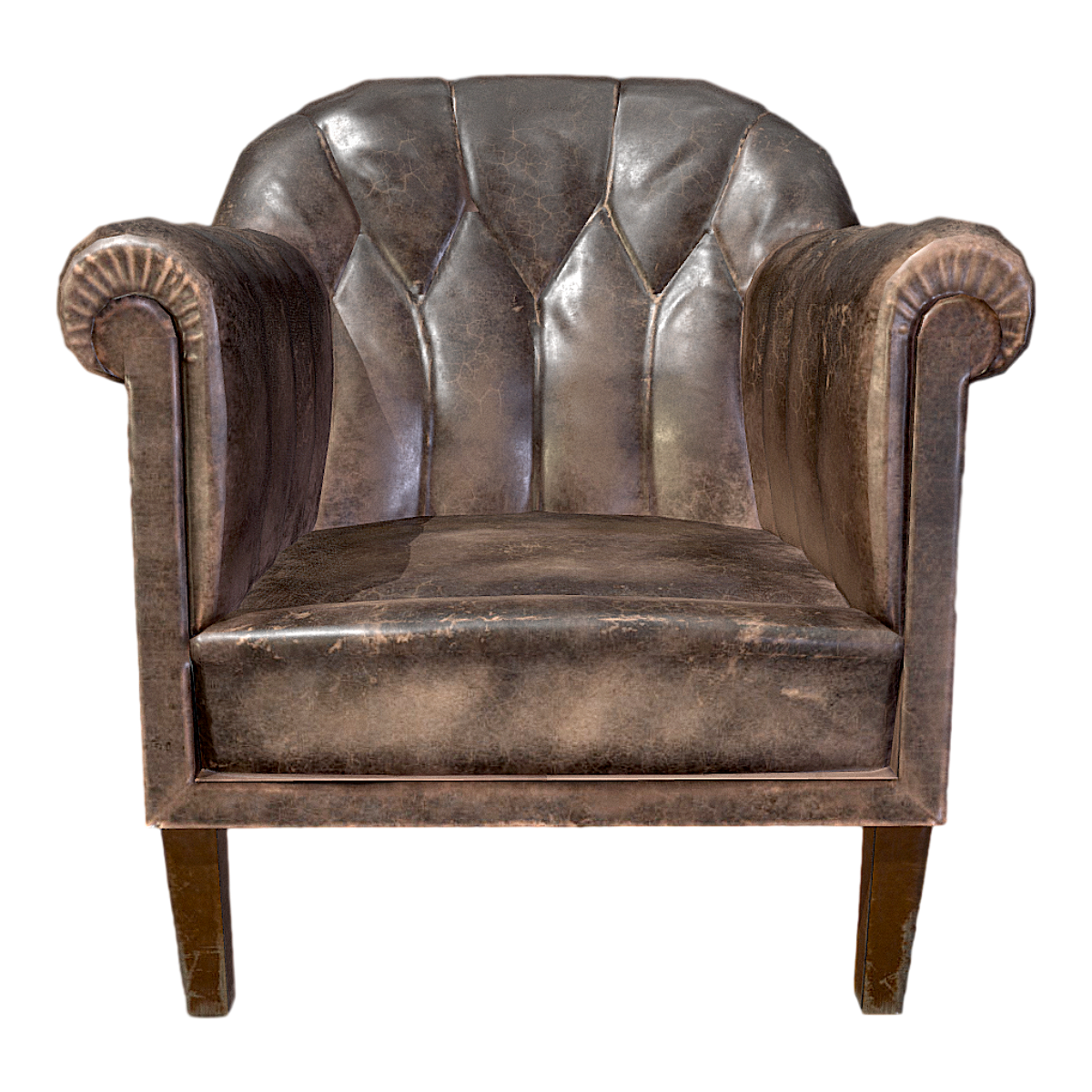 British style classic style crack leather sofa chair