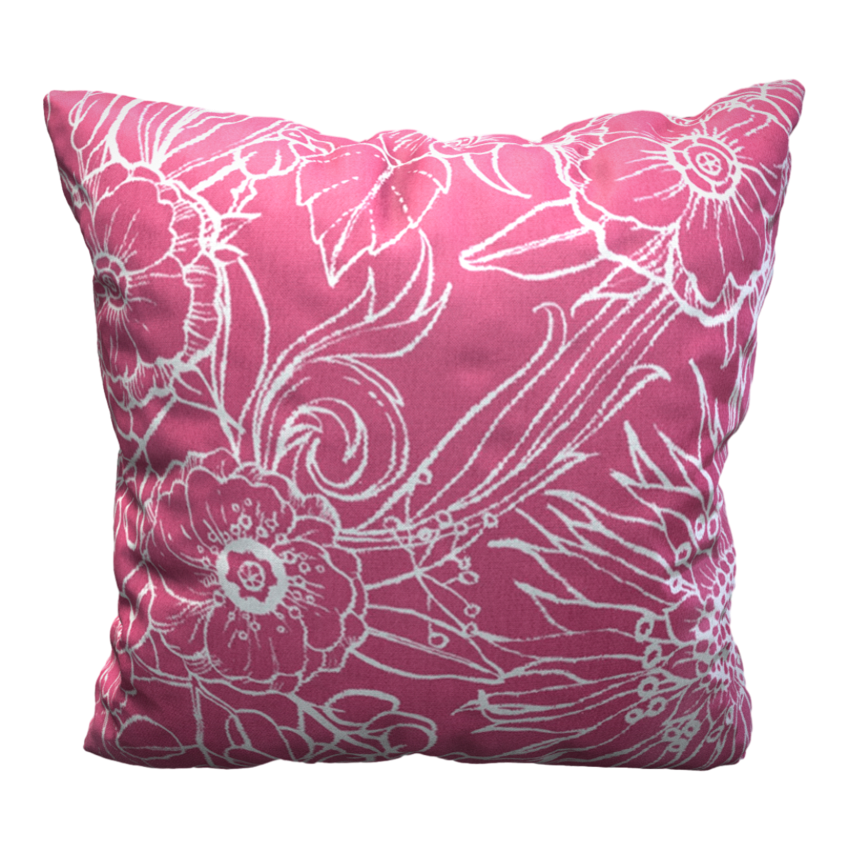 American style retro flower pink velvet sofa pillow