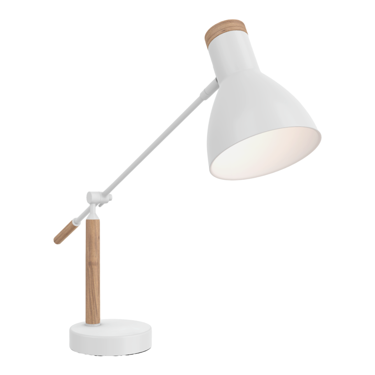 Nordic style modern white oak stand study small table lamp