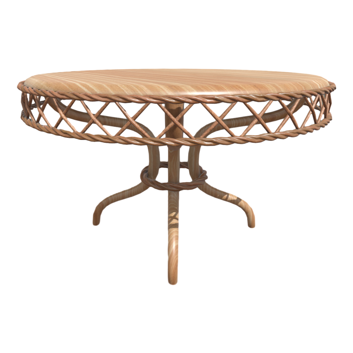 East Asian-style classic wind pine rattan craft round table