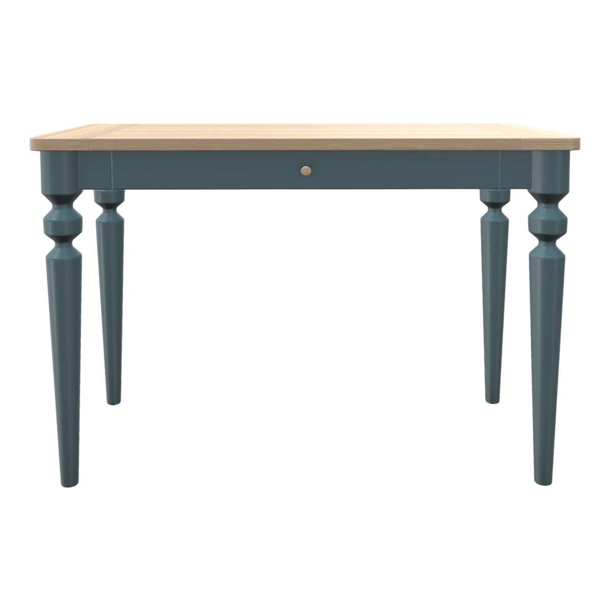 French Modern Style Oak Art Blue Drawer Desk