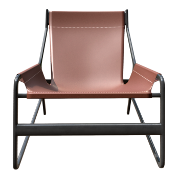 British modern style red leather metal frame leisure chair