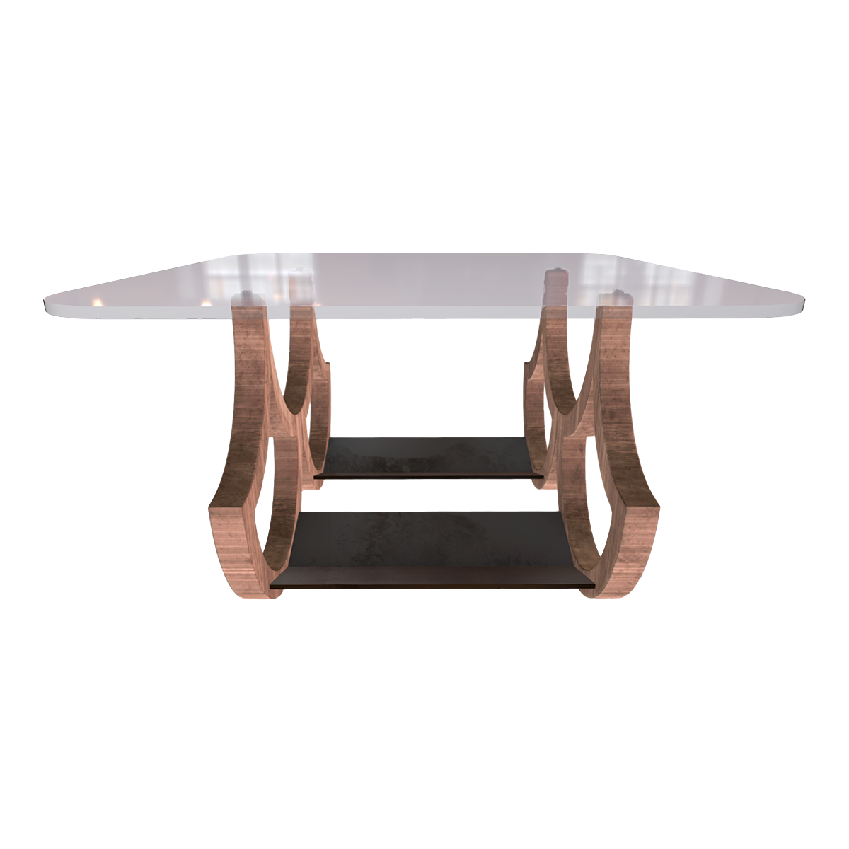 Italian Modern Style Fir Stand Glass Coffee Table