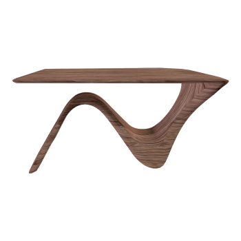 French Creative Curved Design Black Walnut Side Table