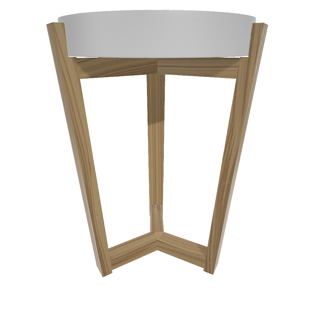 Italian Modern White Oak High-Foot Round Table
