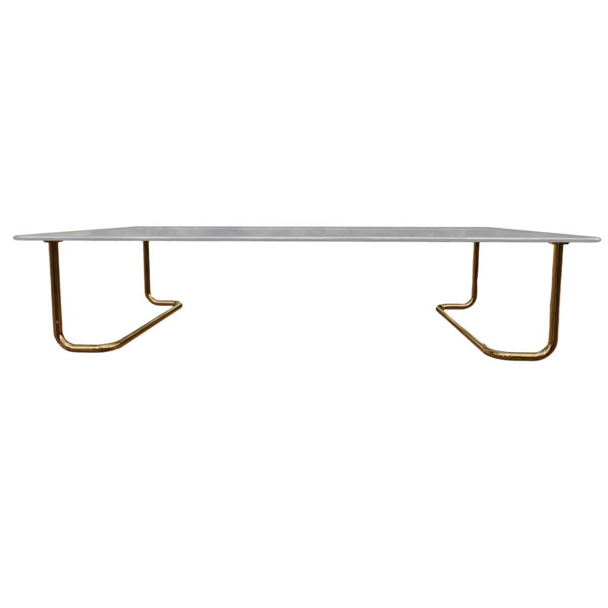 French Modern Style Copper Frame Glass Long Table