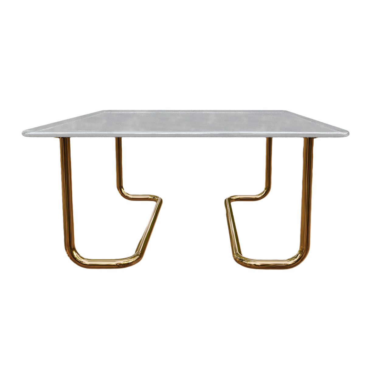 French Modern Style Copper Frame Glass Side Table