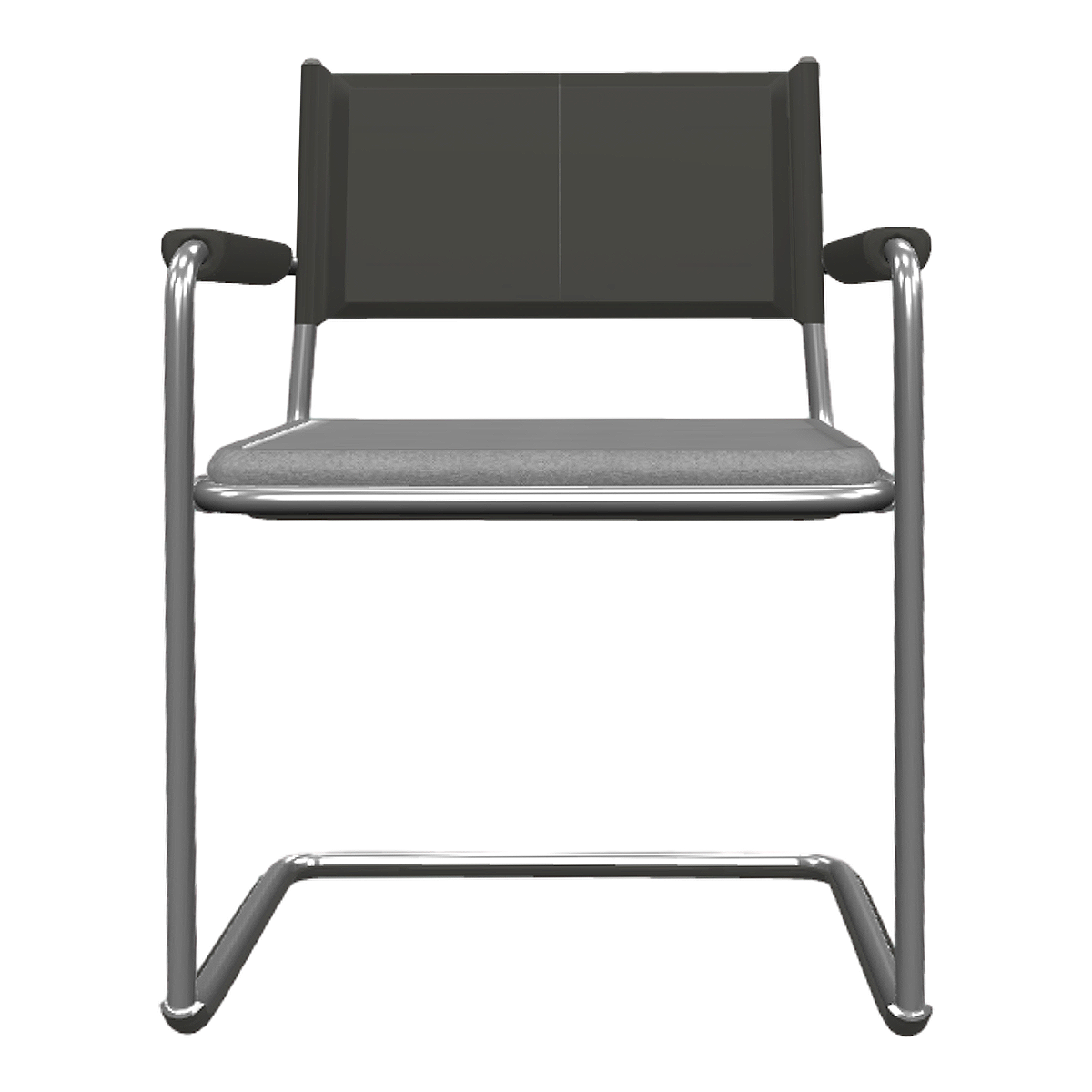 French modern style black gray office chair with metal frame