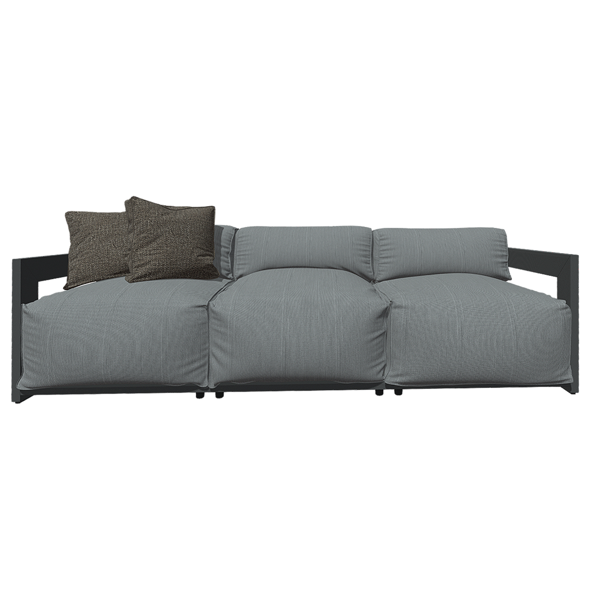 French Creative Design Grey Fabric Three-Seat Sofa