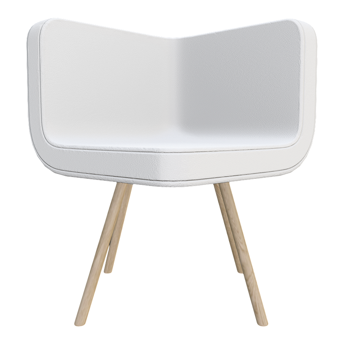 Italian Creative Block Design Off-white Leather Dining Chair
