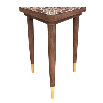 Nordic classic style old walnut triangle stool