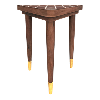 Nordic classic style old striped walnut triangle stool