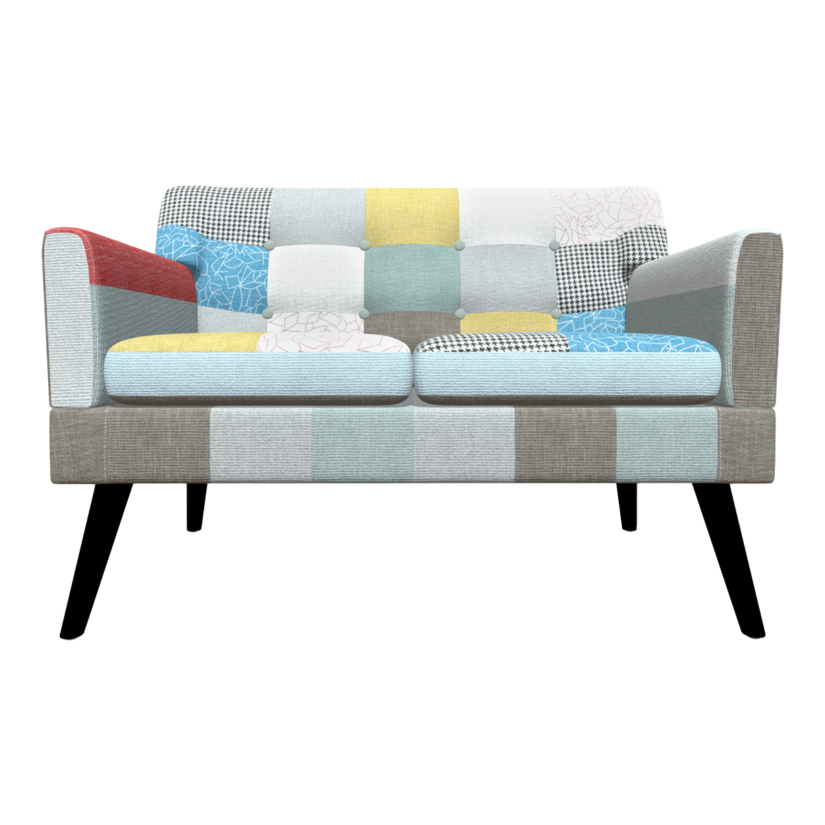 Italian Modern Style Stitching Fabric Buckle Armchair