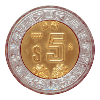 Modern Mexican Currency Peso 5 Mexican Peso
