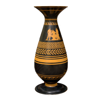 Greek Modern Handicraft Traditional Mythology Black Orange Yellow Vase