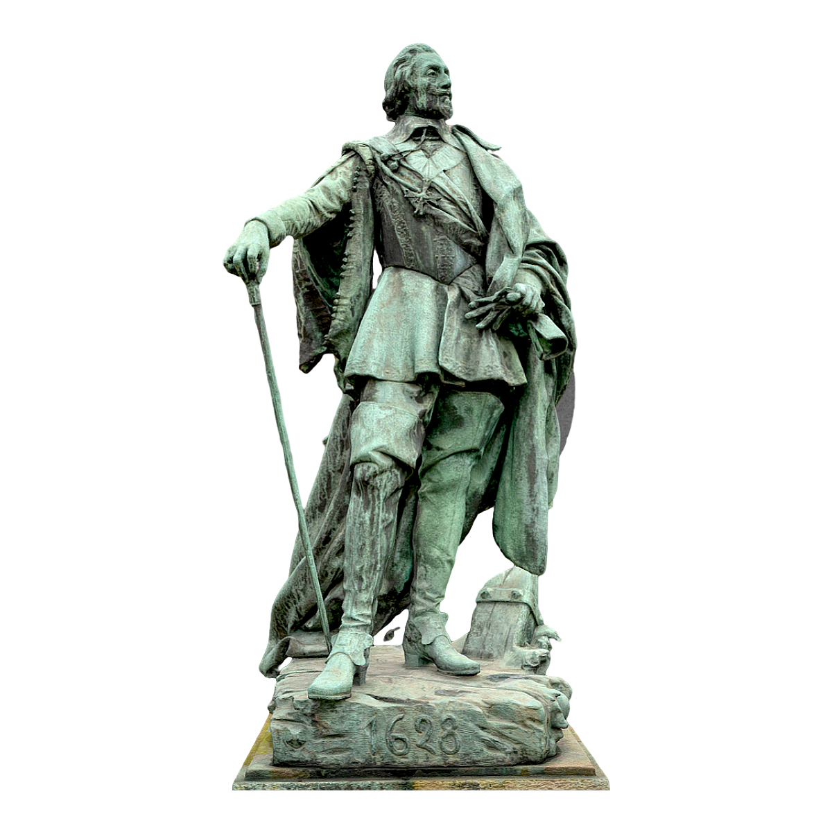Marble statue of Armand-Jean-di Plessy de Richelieu in the city of Ambwaz, France